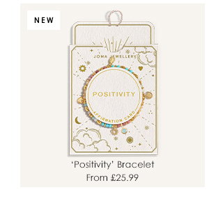 Affirmation Card 'Positivity' Bracelet In Gold Plating