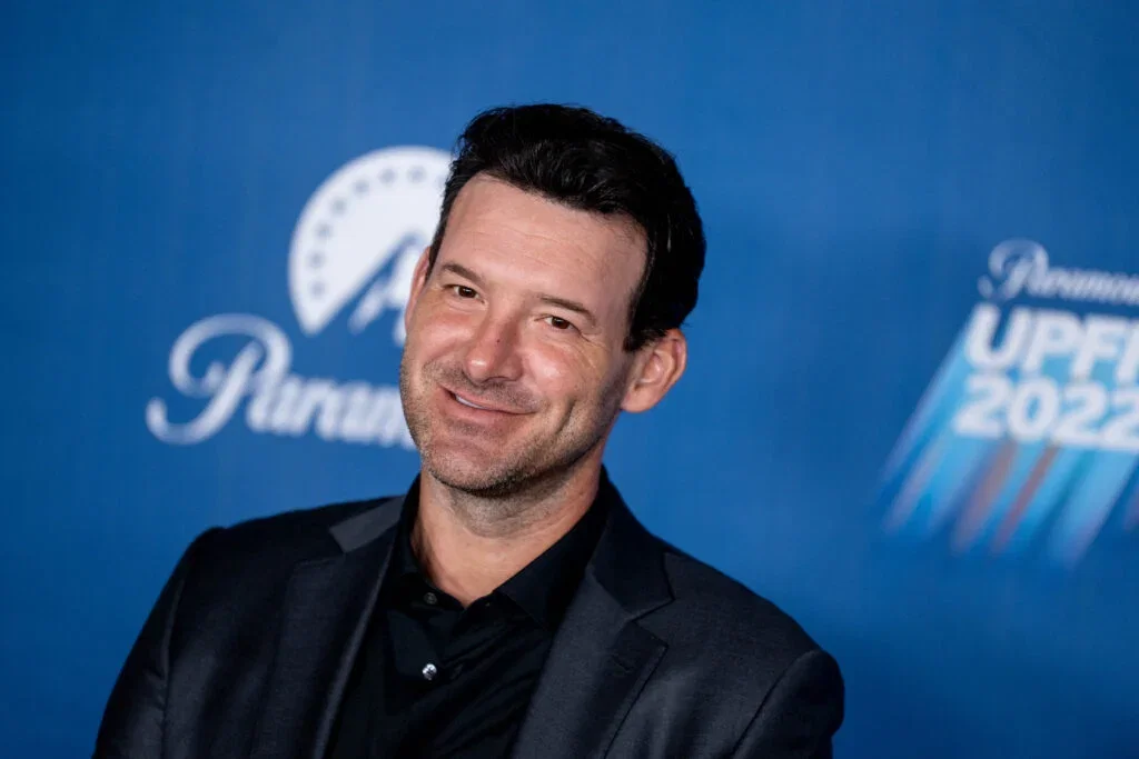 Tony Romo attends the 2022 Paramount Upfront at 666 Madison Avenue on May 18, 2022 in New York City.