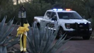 Pima County police at Nancy Guthrie's home in February 2026.