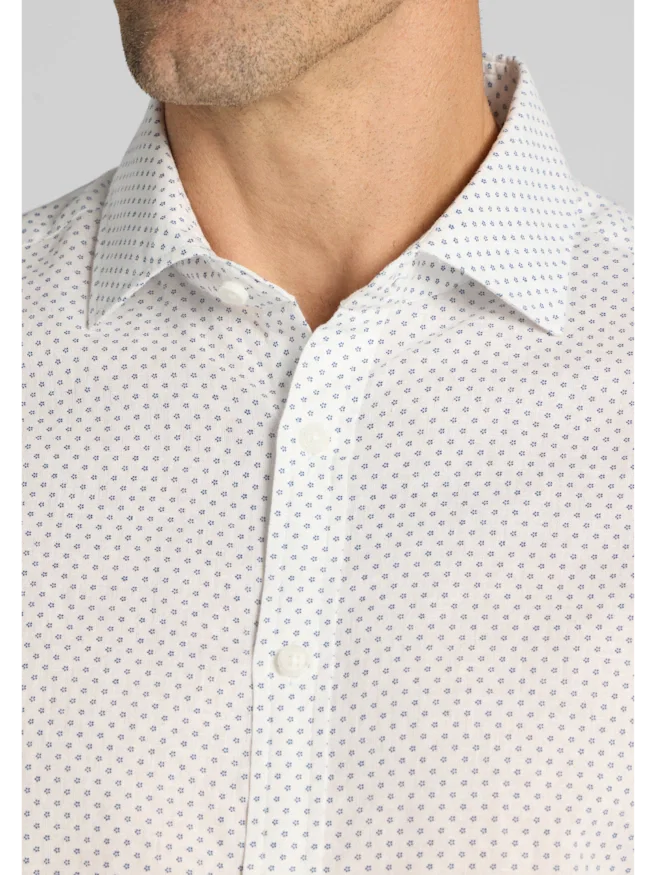 Jos. A. Bank Tailored Fit Linen Blend Mini Daisy Button Up Shirt