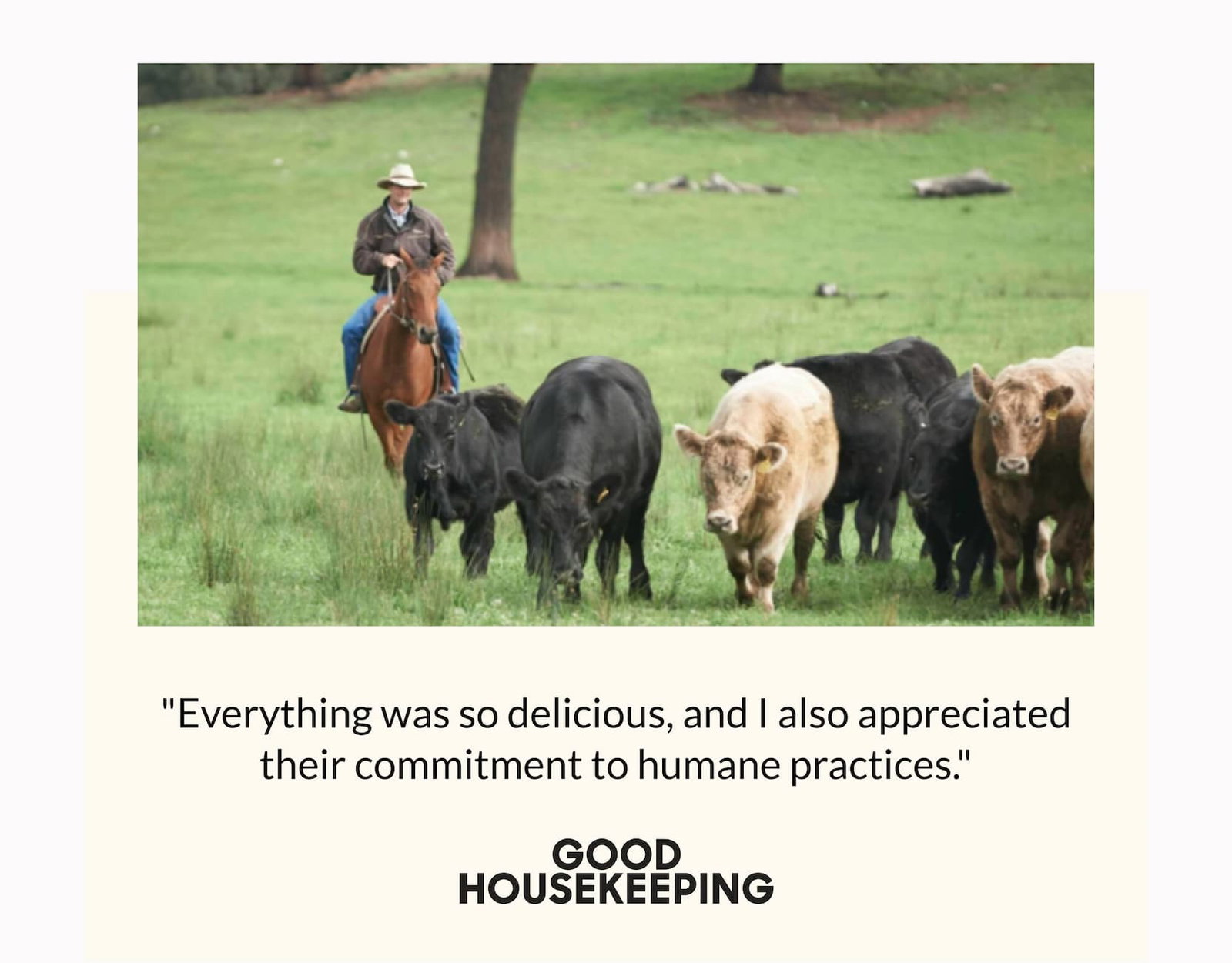 "Everything was so delicious, and I also appreciated their commitment to humane practices." | Good Housekeeping