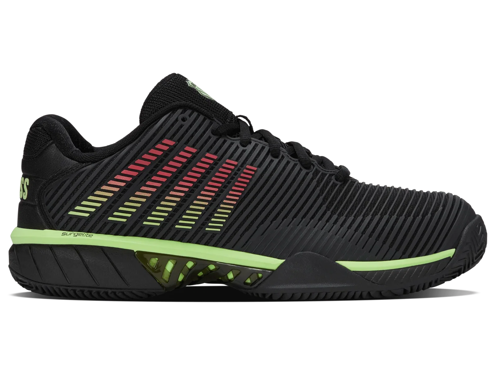 Image of 06614-034-M | HYPERCOURT EXPRESS 2 CLAY | BLACK/SOFT NEON GREEN/NEON LAVA