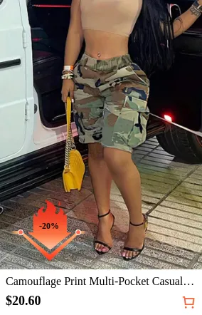 Camouflage Print Multi-Pocket...