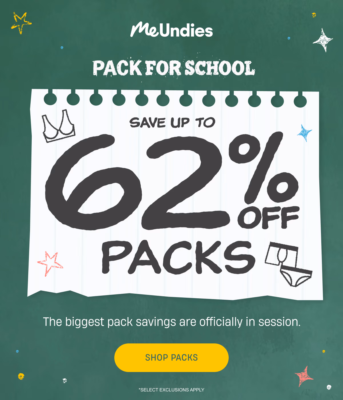MeUndies | Pack For School | Save up to 62% off packs | Shop Packs