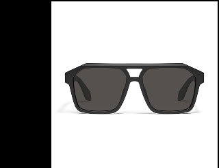 Image of large black shield sunglasses