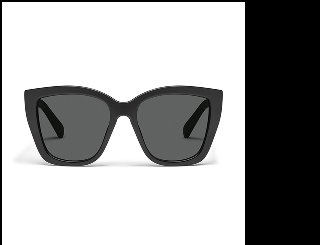 Image of large black cat eye sunglasses