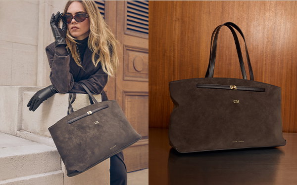 Orin Suedette Tote Bag in Bitter Chocolate