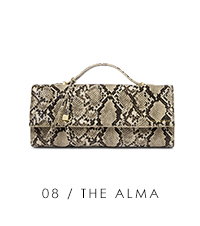  Alma Clutch in Faux Snake