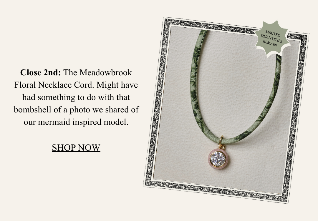 HART x Hill House: Meadowbrook Cord Necklace with Shimmer Pink Enamel Bezel Charm