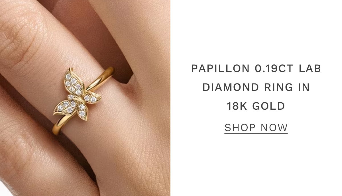 Papillon 0.19ct Lab Diamond Ring in 18K Gold Vermeil