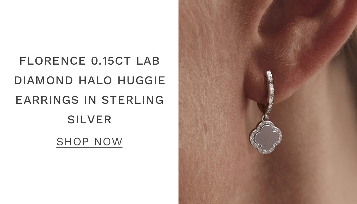 Florence 0.15ct Lab Diamond Halo Huggie Earrings in Sterling Silver