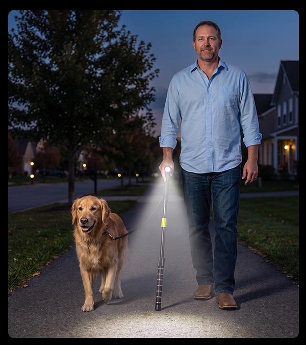 man walking his dog