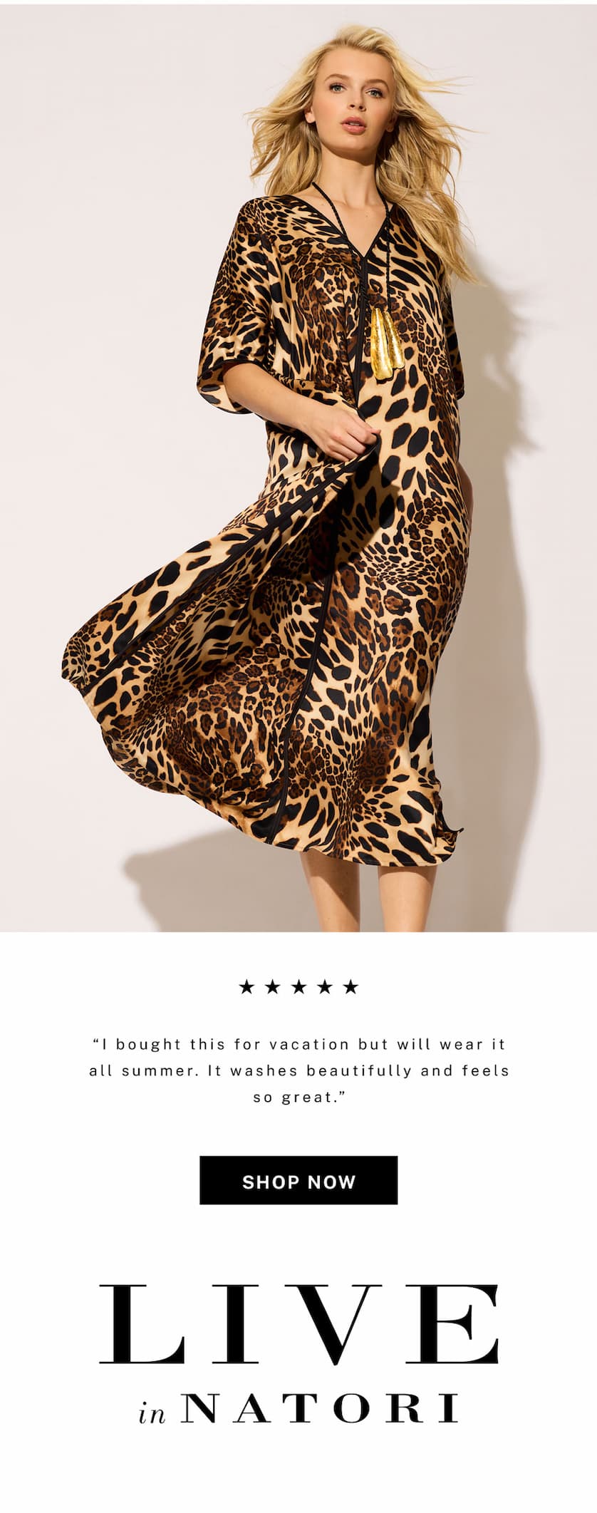 The best-selling Luxe Leopard Caftan