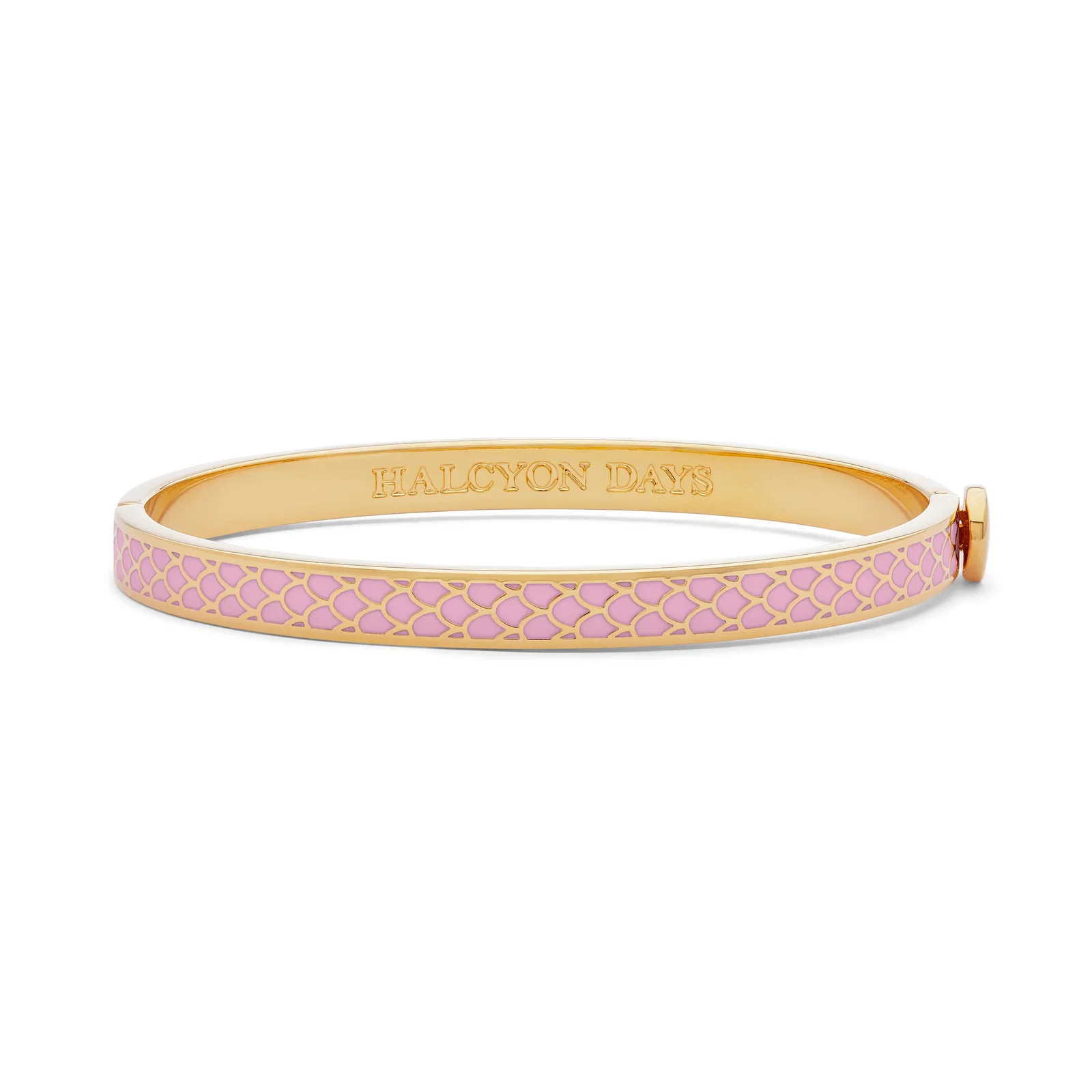 Image of Skinny Salamander Hinged Bangle in Pink & Gold