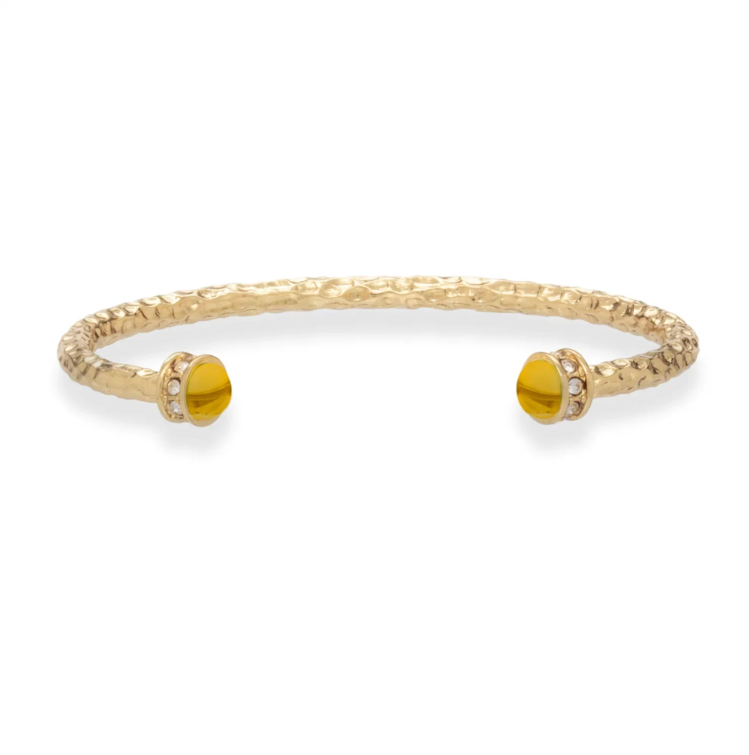 Image of Hammered Torque Bangle in Citrine & Gold