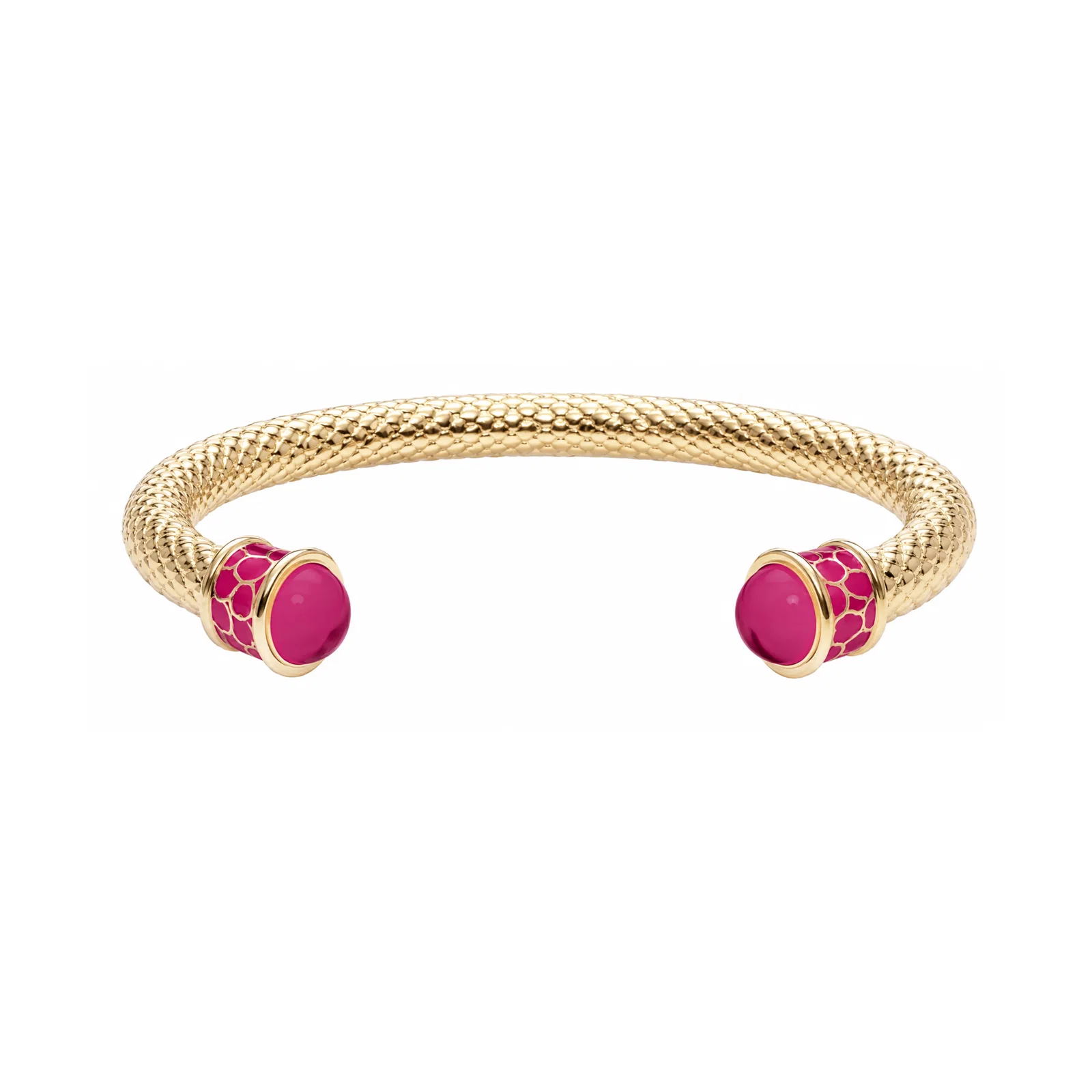 Image of Salamander Torque Bangle in Pink Tourmaline & Gold