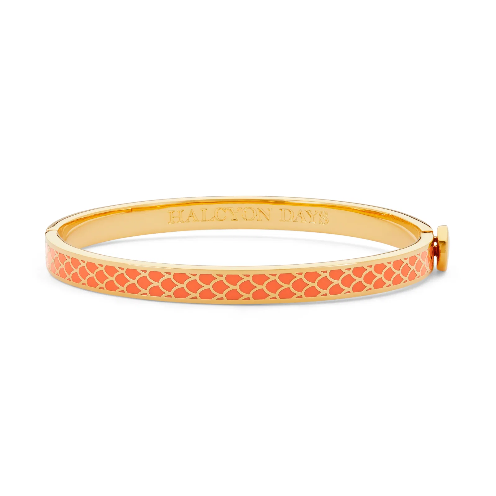 Image of Skinny Salamander Hinged Bangle in Orange & Gold