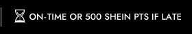 ON-TIME OR 500 SHEIN PTS IF LATE