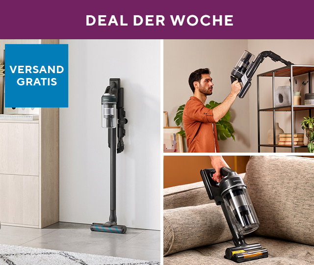 Deal der Woche 845375 SAMSUNG Akku-Staubsauger Jet 85E PetPRO mit bis zu 60 Min. Laufzeit & 2in1-Ladestation