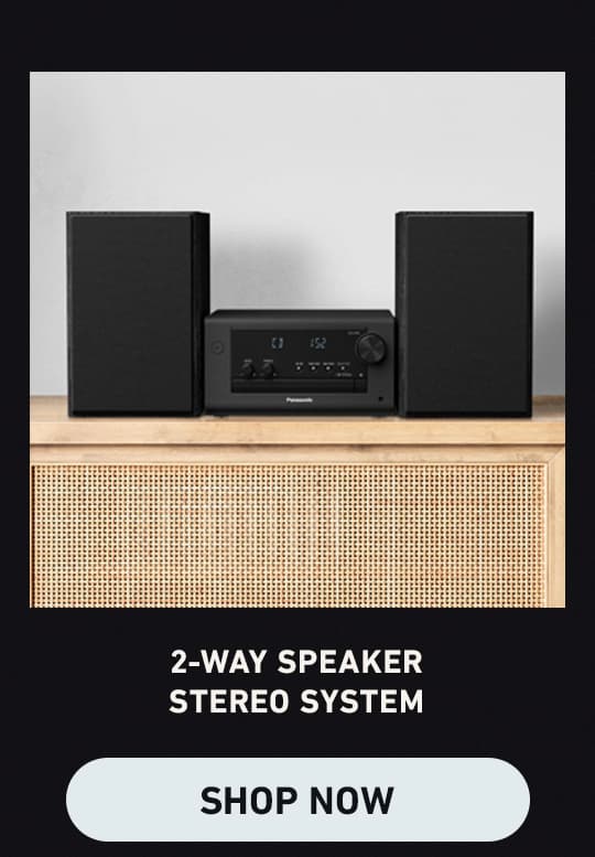 2-Way Speaker Stereo System with CD, Bluetooth and Radio. Shop now (Clickable Link).