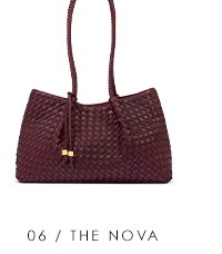 Nova Hand Woven Small Shoulder Tote in Cherry