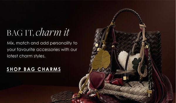Bag It. Charm It. Mix, match and add personality to your favourite accessories with our latest charm styles. Shop Bag Charms (image of bag with lots of colourful bag charms attached)