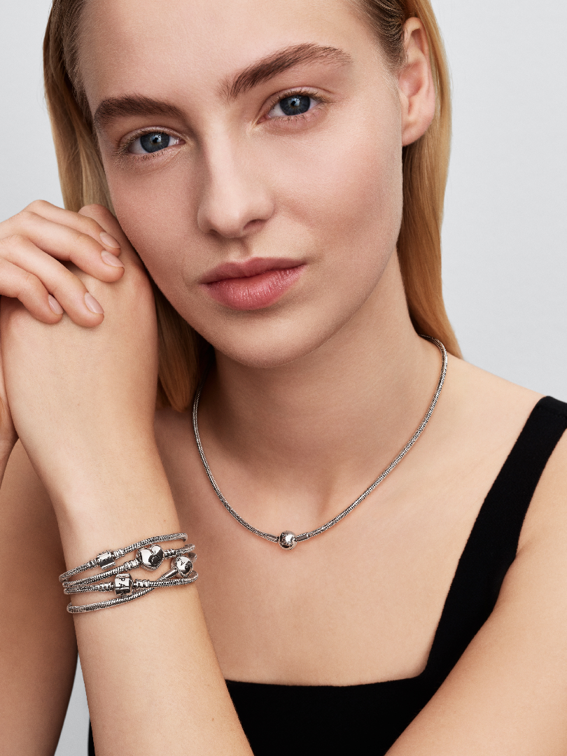 Pandora Moments Hartsluiting Armband, Platina Verguld