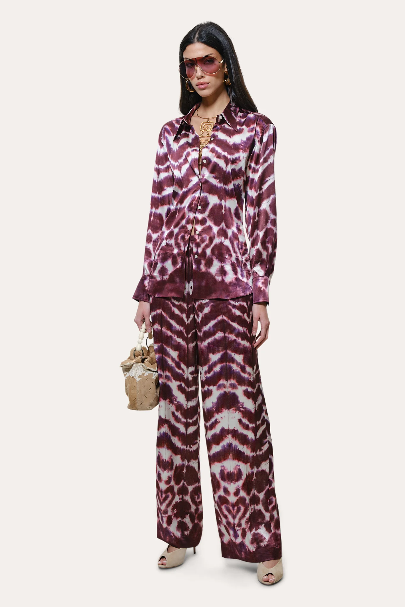 Image of Lila Ikat Silk Button Down