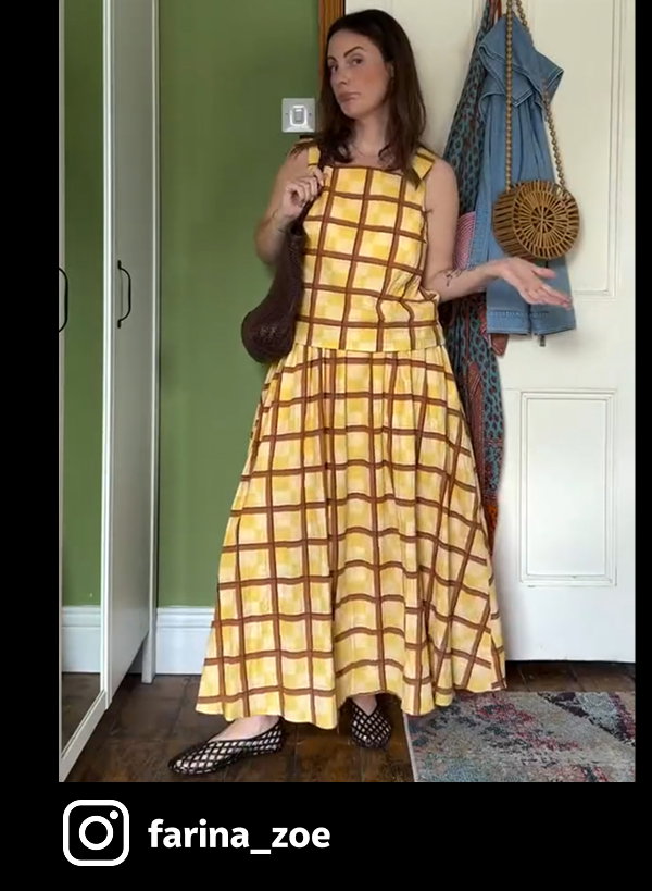 Yellow & Brown Print Midi Co-ord Skirt