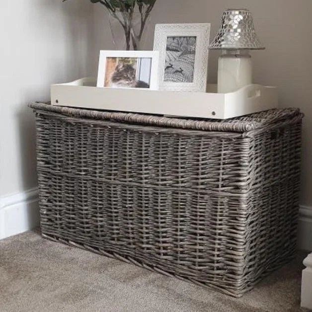 Image of Wovenhill Wicker Grey Wash Hamper