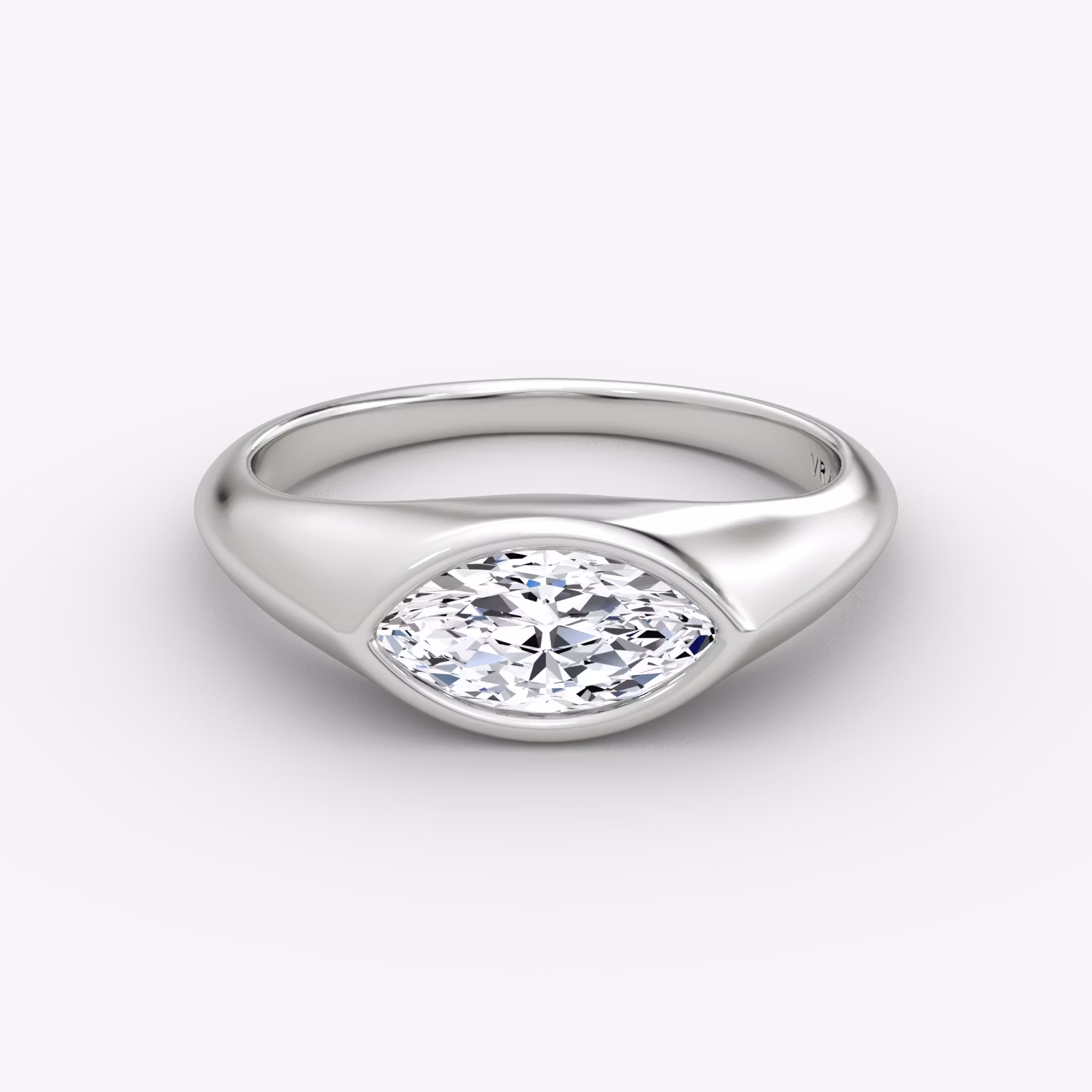 East West Signet Ring Marquise