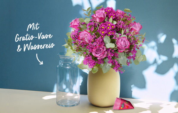 Rosa Blumentraum: Strauß Sensation mit 2 Gratis-Geschenken für 33,99 €