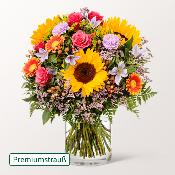 Leuchtend schöner Premiumstrauß Farbenfreude mit 2 Gratis-Geschenken für 74,99 €
