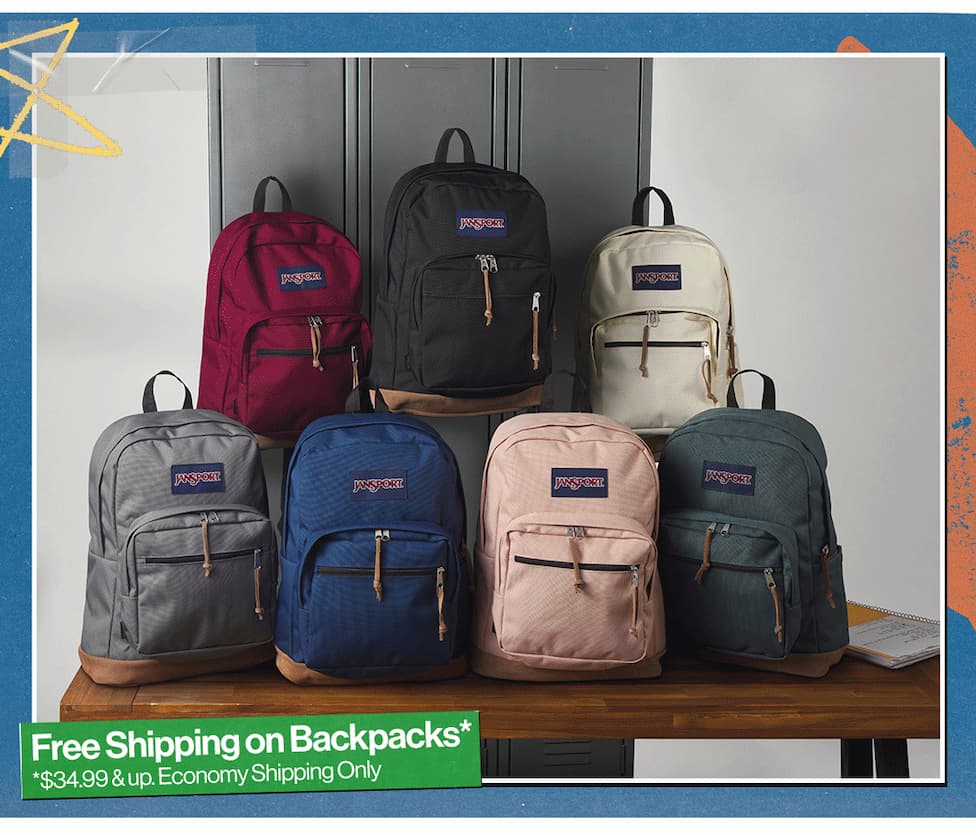 Free Shipping on Backpacks $34.99 and Up