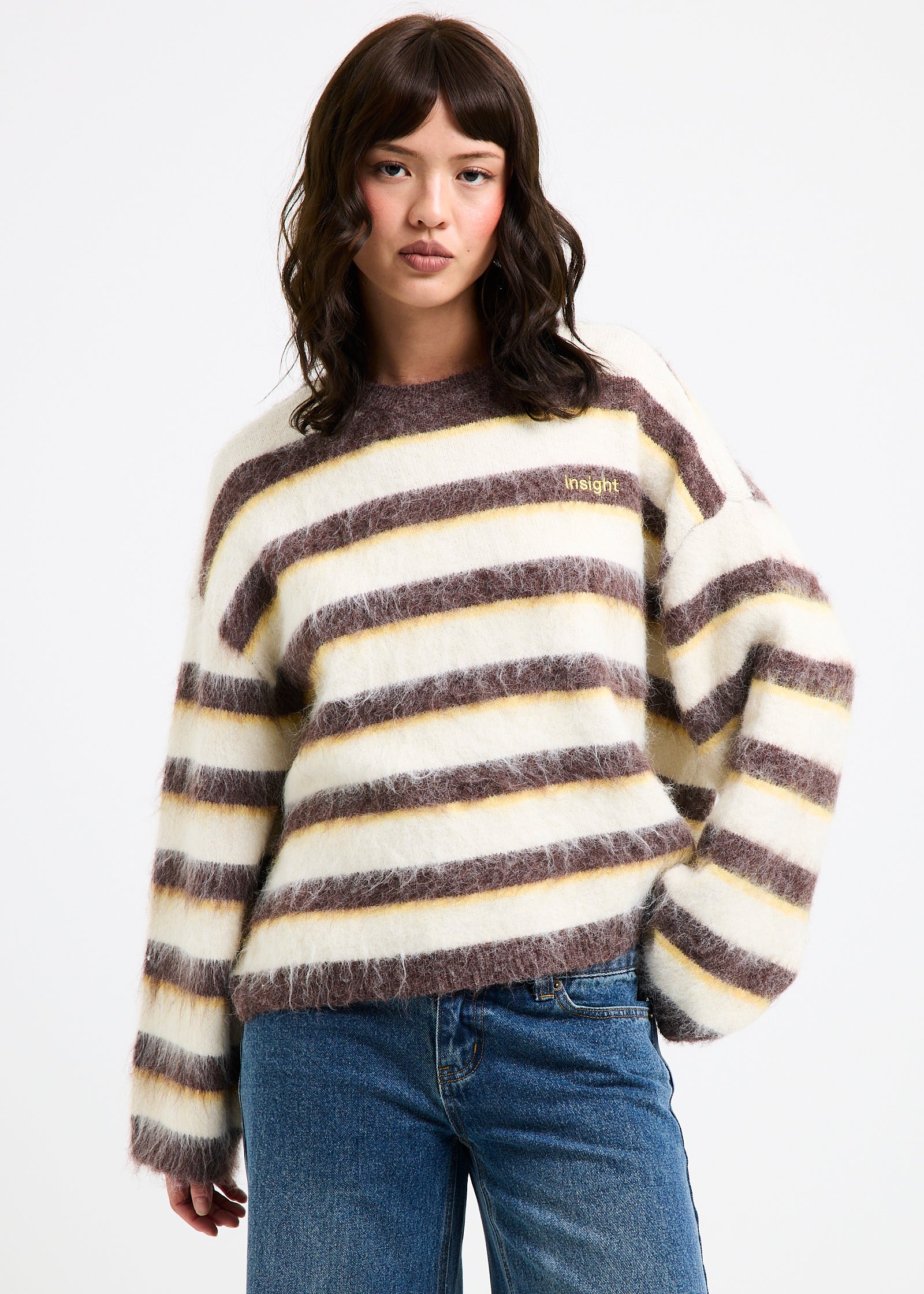 Image of Aisha Brushed Stripe Crew Knit