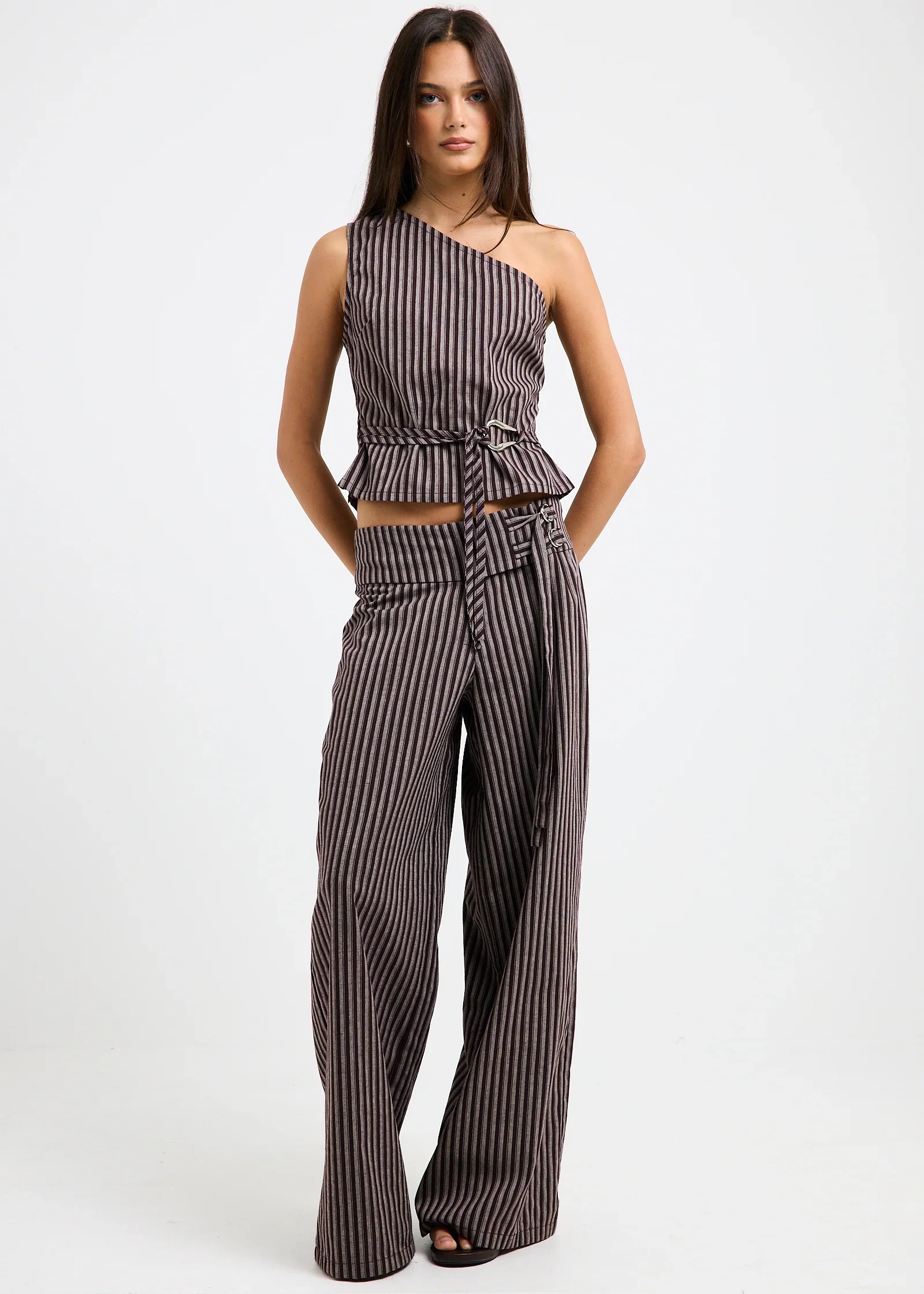 Image of Naia Stripe Tie Pants