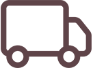 A delivery truck icon to represent delivery and returns
