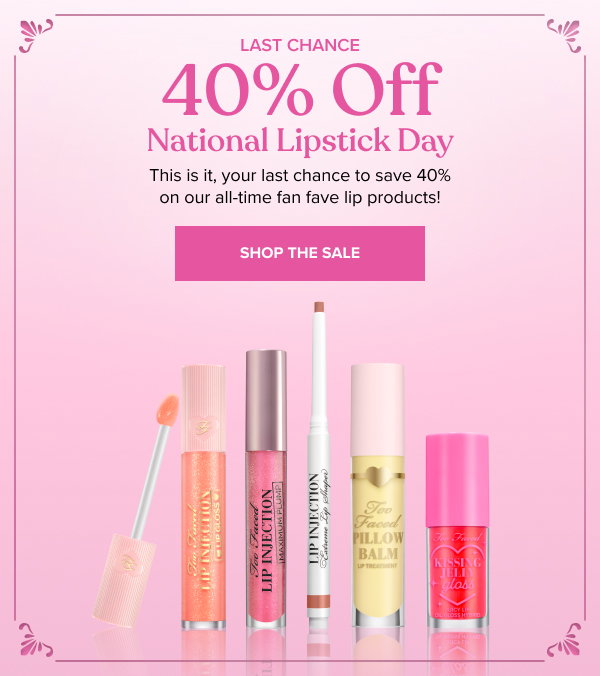 Last chance 40% off National Lipstick Day