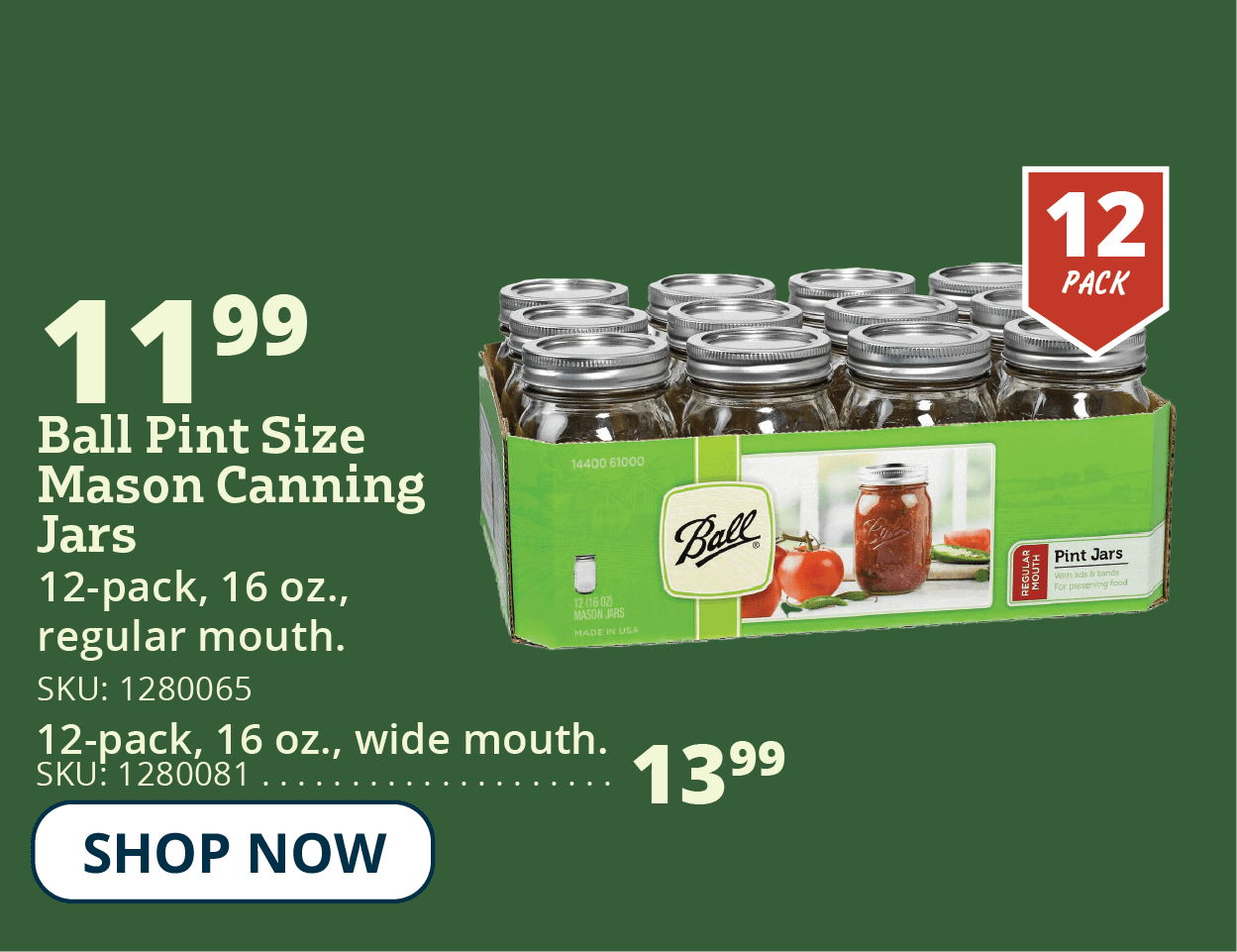 ball pint size canning jars