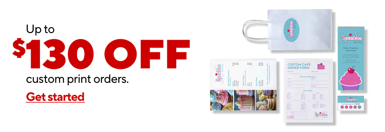 Up to $130 off Custom Print Orders