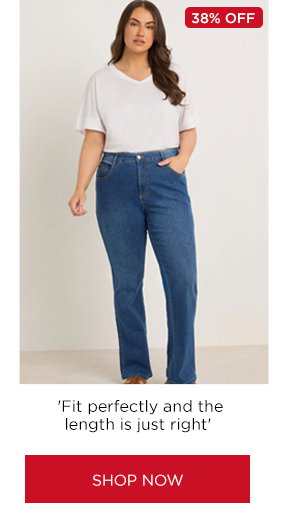 EVANS Curve Mid Blue Denim Bootcut Jeans