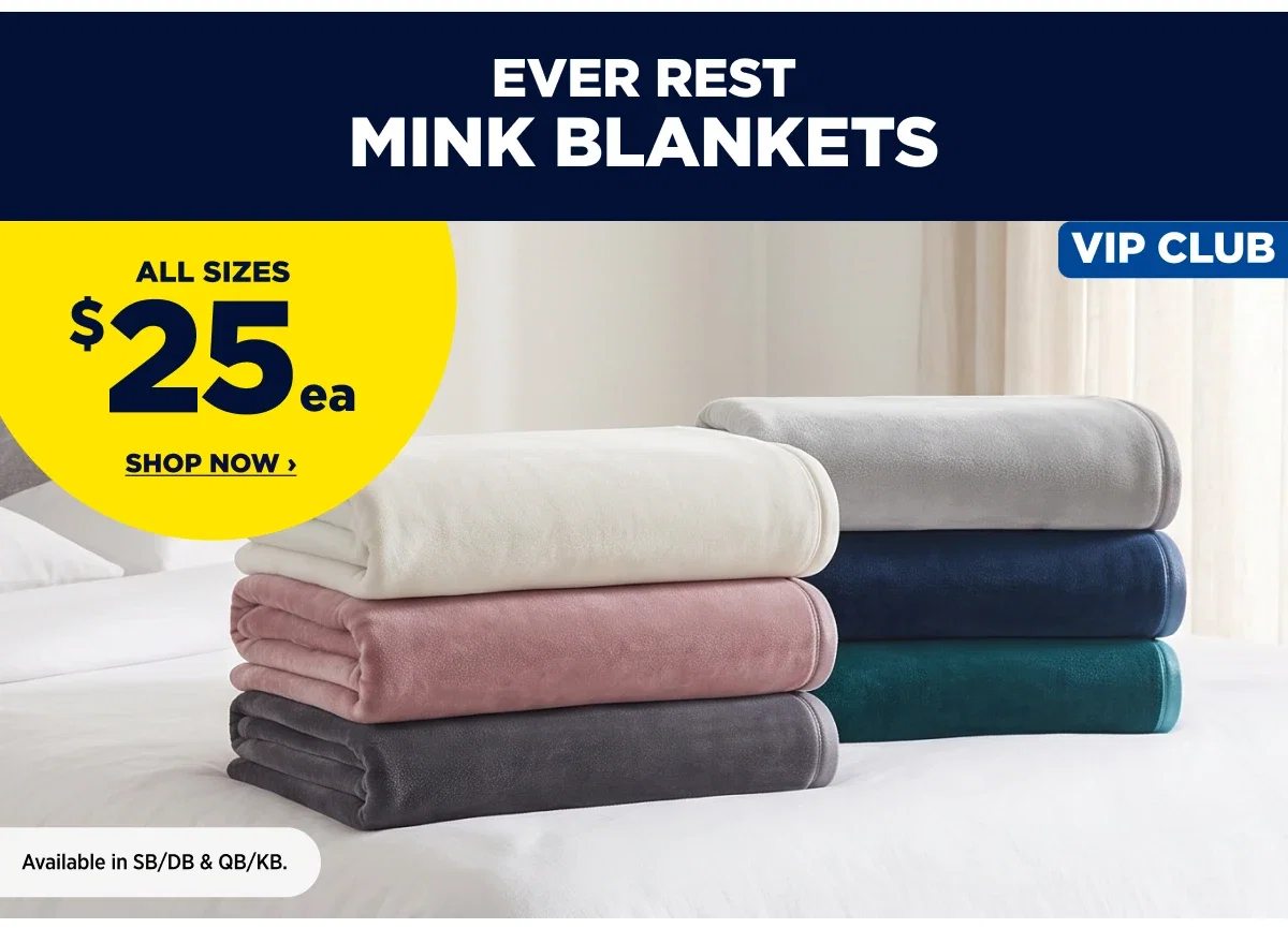 VIP $25ea Ever Rest Mink Blankets