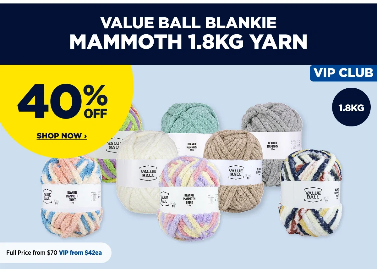 VIP 40%off Value Ball Blankie Mammoth 1.8KG Yarn