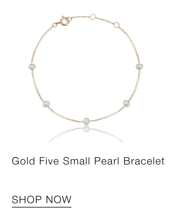 Gold Five Small Pearl Bracelet