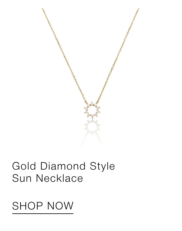 Gold Diamond Style Sun Necklace