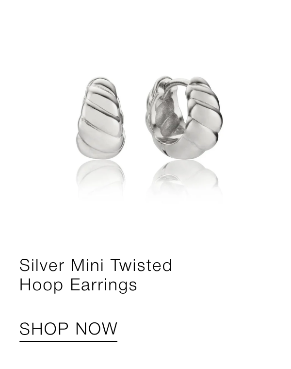 Silver Mini Twisted Hoop Earrings