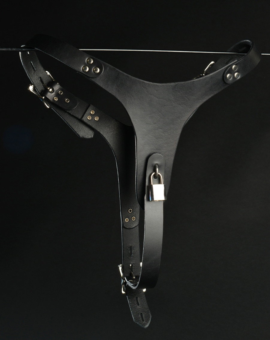 Image of Woman's Leather Chastity Belt