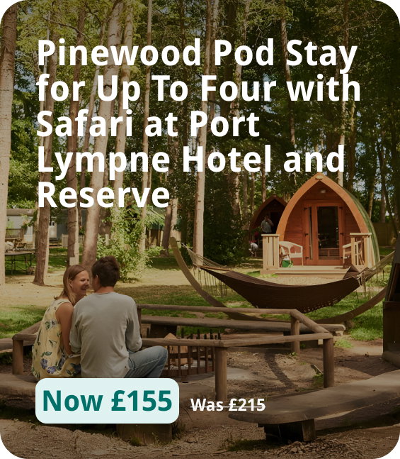 Pinewood Pod Stay for Up To Four with Safari at Port Lympne Hotel and Reserve