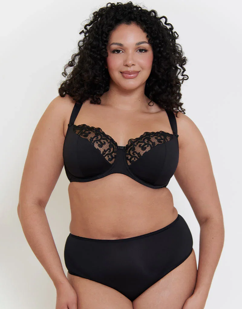 Flirtelle Swirl Balcony Bra Black