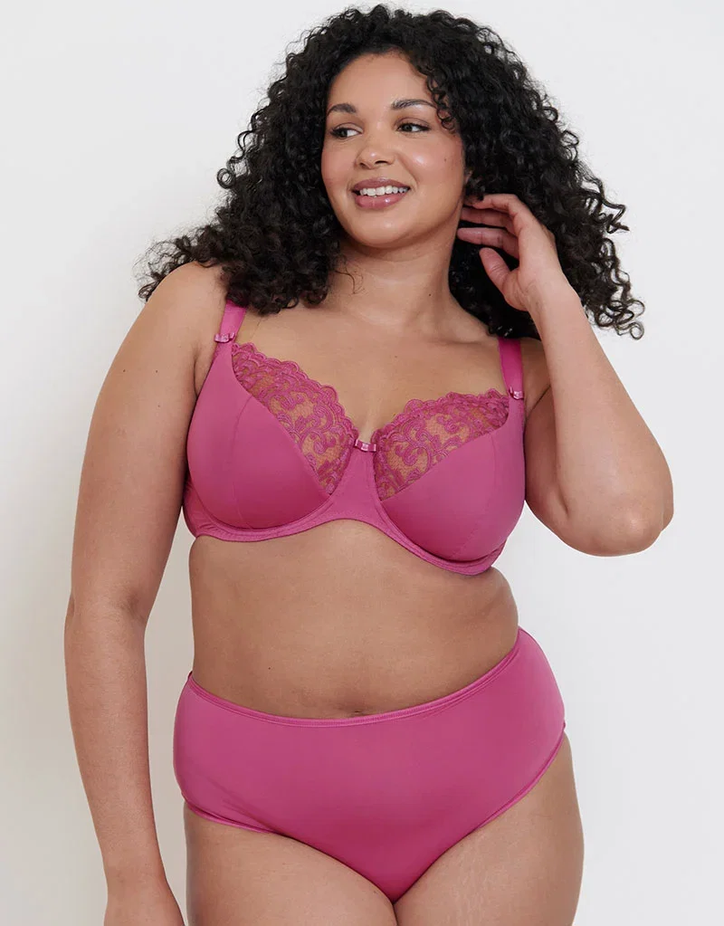 Flirtelle Swirl Balcony Bra Magenta Pink